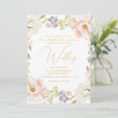 Invitation Beau Mariage de Monogramme de printemps de Fleur d (Debout devant)