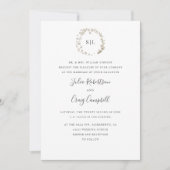 Invitation Beau mariage de monogramme officiel BellFlowers (Devant)