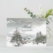 Invitation Beau Mariage de montagne d'hiver (Debout devant)