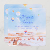 Invitation Beau mariage de montgolfière Cappadoce (Devant / Derrière)