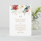 Invitation Beau Mariage de Noël Floral (Debout devant)