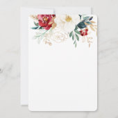 Invitation Beau Mariage de Noël Floral (Dos)