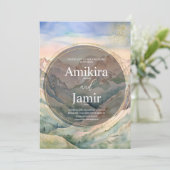 Invitation Beau Mariage de Parties scintillant d'aquarelle de (Debout devant)