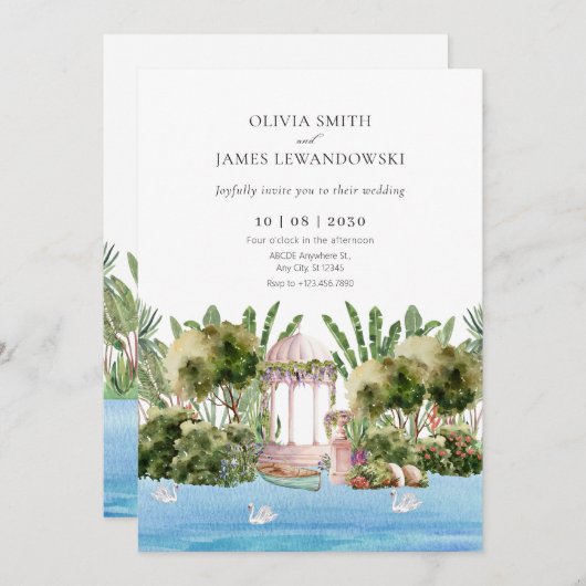 Invitation Beau mariage de rivière jungle (Devant / Derrière)