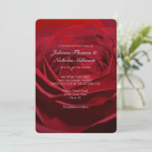 Invitation Beau mariage de rose rouge (Debout devant)