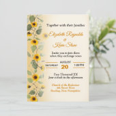 Invitation Beau Mariage de tournesols (Debout devant)