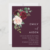 Invitation Beau Mariage de vin rouge Bourgogne (Devant)