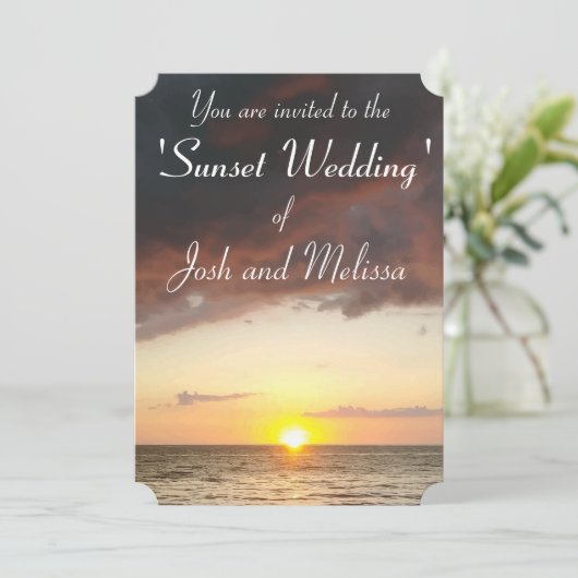 Invitation Beau Mariage d'impression Sunset (Debout devant)