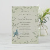 Invitation Beau Mariage d'oiseaux bleus (Debout devant)