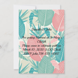 Invitation Beau Mariage Feuille main-tiré