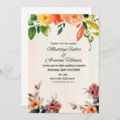 Invitation Beau Mariage Fleurs sauvages (Devant / Derrière)