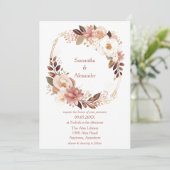 Invitation Beau Mariage Floral (Debout devant)