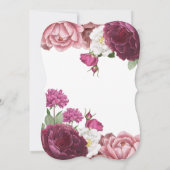 Invitation Beau Mariage Floral Bourgogne (Dos)
