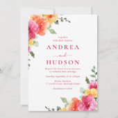 Invitation Beau Mariage floral d'été du printemps (Devant)