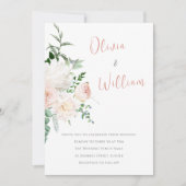 Invitation Beau Mariage Floral Moderne (Devant)