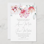 Invitation Beau Mariage Floral Vert (Devant)