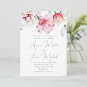 Invitation Beau Mariage Floral Vert (Debout devant)