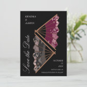 Invitation Beau Mariage Japonais Moderne Sauvez La Date (Debout devant)