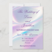 Invitation Beau mariage métallique iridescente (Devant)