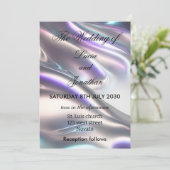 Invitation Beau mariage métallique iridescente (Debout devant)