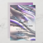 Invitation Beau mariage métallique iridescente (Devant / Derrière)