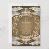 Invitation Beau Mariage opulent or et cristaux (Devant)