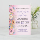 Invitation Beau Mariage Pastel Flowers (Debout devant)