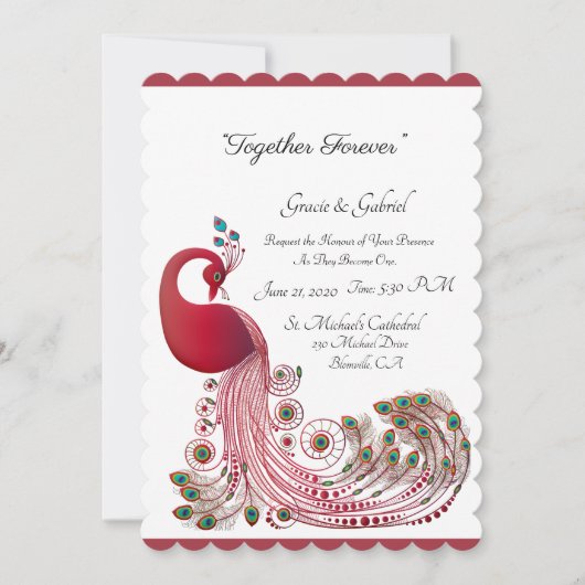 Invitation Beau Mariage Peacock (Devant)