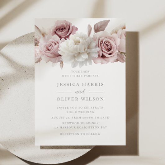 Invitation Beau Mariage Rose Blush