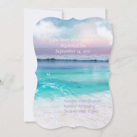 Invitation BEAU Mariage RSVP TROPICAL OCEAN (Dos)