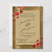 Invitation Beau Mariage Vintage Gold Damask & Art Deco (Devant)