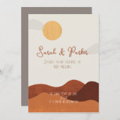 Invitation Beau minimaliste Sunny Desert Mariage (Devant / Derrière)