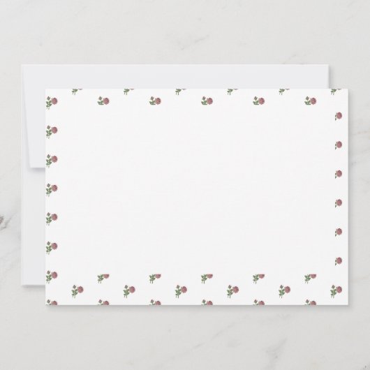 Invitation Beau modèle Floral Rose Penser à vous! (Dos)