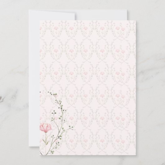 Invitation Beau motif floral (Devant)