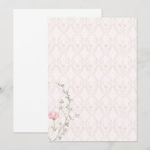 Invitation Beau motif floral (Devant / Derrière)