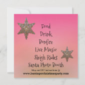 Invitation Beau Noël annuel fête rose (Dos)