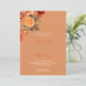 Invitation Beau Orange Floral Bouquet Orange Mariage (Debout devant)