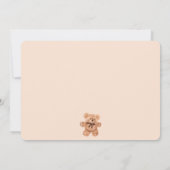 Invitation Beau ours illustration baby shower d'attente (Dos)