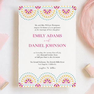 Invitation Beau Papel Picado Mariage mexicain