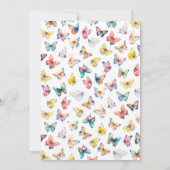 Invitation Beau papillon aquarelle fille's Birthday (Dos)