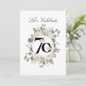 Invitation Beau Pastel Floral 70e ANNIVERSAIRE (Debout devant)