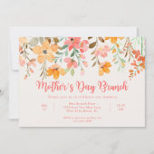 Invitation Beau Pastel Floral Script Fête des Mères Brunch (Devant)
