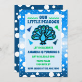 Invitation Beau Peacock Feather Anniversaire (Devant / Derrière)