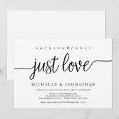 Invitation Beau Rien de Fantaisie Noir Juste Amour, Élitement (Devant / Derrière)