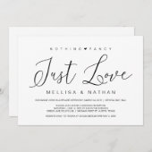 Invitation Beau Rien de Fantaisie Noir Juste Amour, Élitement (Devant / Derrière)