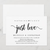 Invitation Beau Rien de Fantaisie Noir Juste Amour, Fugue (Devant / Derrière)