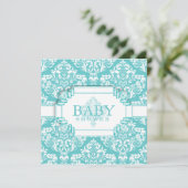 Invitation Beau Robins Oeuf Bleu Damas (Debout devant)
