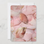 Invitation Beau Romantique Blush Feuille or rose Mariage (Dos)