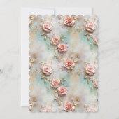 Invitation Beau Romantique Rose rose rose Roses romantiques (Dos)