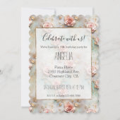 Invitation Beau Romantique Rose rose rose Roses romantiques (Devant)